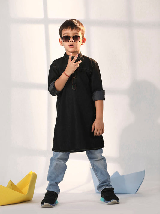 Boys' Black Kurta