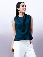 Women Cowl Neck Peplum Top