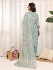 Women Ethnic Printed kurta with Trousers & Dupatta