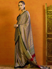 Women's Satin Printed Designer Saree With Blouse Piece