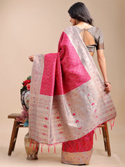 Graceful Blue & Beige Lichi Silk Saree with Elegant Woven Pallu – Timeless Beauty for Every Occasion