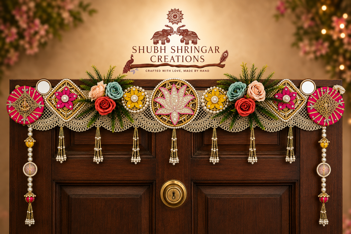 Toran-Floral motifs with artificial flowers and leaves