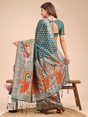 Majestic Linen Cotton Saree with Royal Peacock Pallu - A Celebration of Heritage and Grace