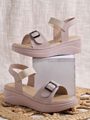 حذاء Shoetopia Slingback ذو الكعب العالي باللون الكريمي للنساء والفتيات