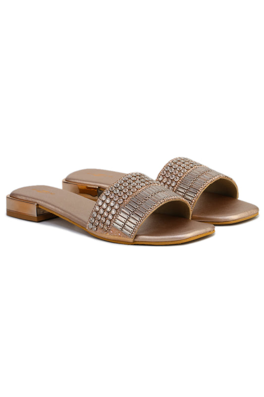 Casual Pink Open Toe Flats Square Toe Slip-On Flats
