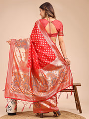 Grace in Every Thread – Sea Green & Beige Linen Cotton Saree with Royal Paisley Charm