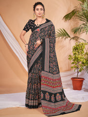 Women's Dola Silk DigitalPrint DesignerSaree With Blouse Piece