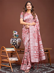 Threads of Tradition: Beige Linen Cotton Saree Woven with Stories of Grace & Heritage