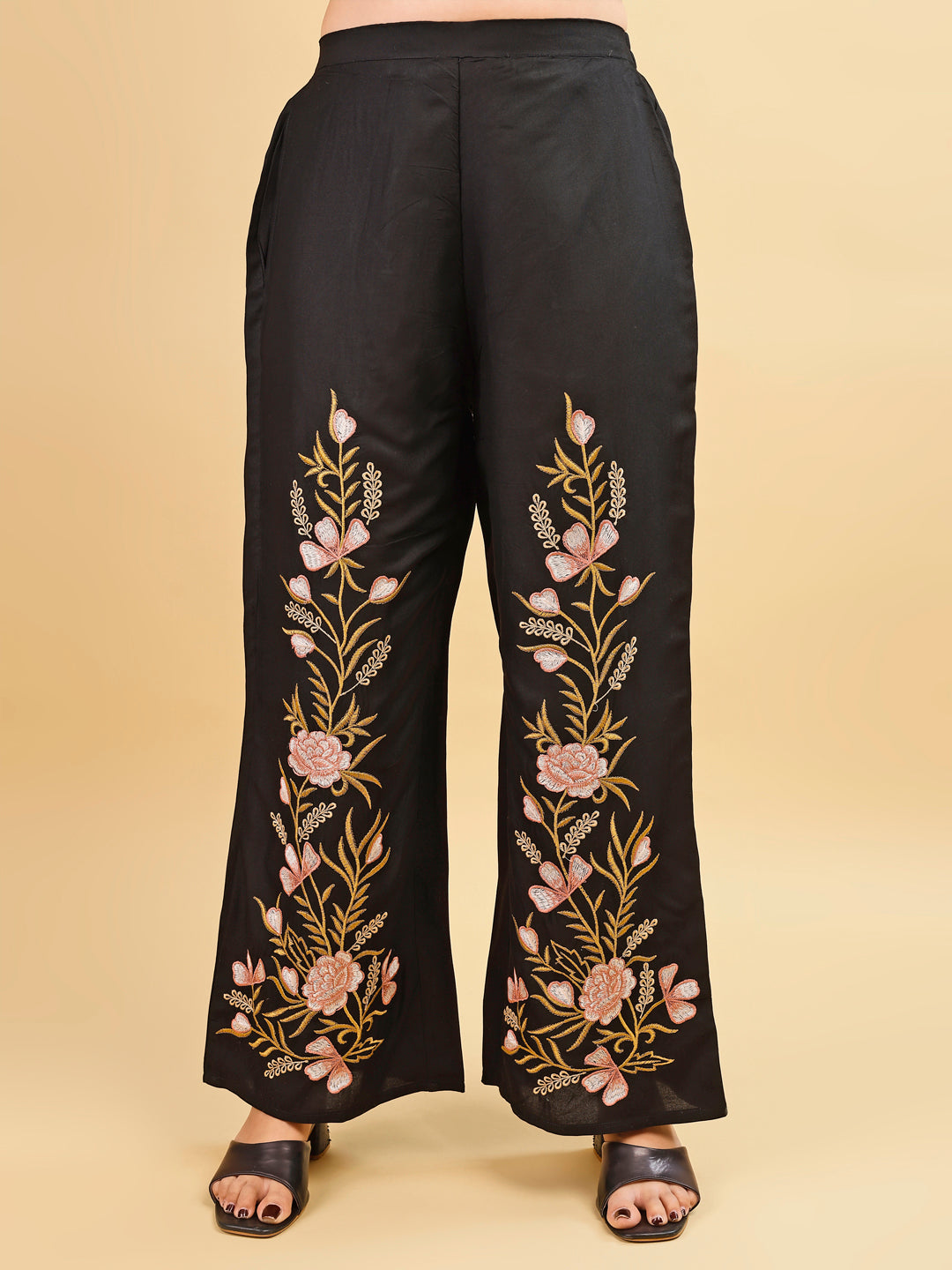 Black color rayon with mul