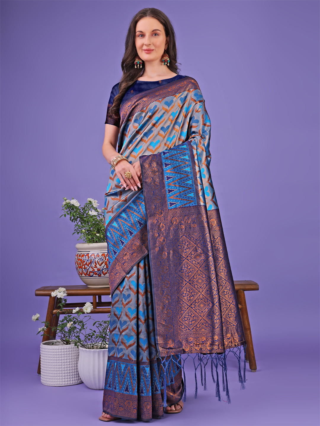 ASTITA - Radiant Lichi Silk Saree - A Touch of Royalty in Every Thread