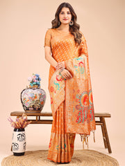 Majestic Linen Cotton Saree with Royal Peacock Pallu - A Celebration of Heritage and Grace
