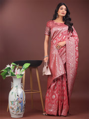 Elegant Sea Green Linen Cotton Saree with Silver Zari – Perfect Blend of Comfort & Charm