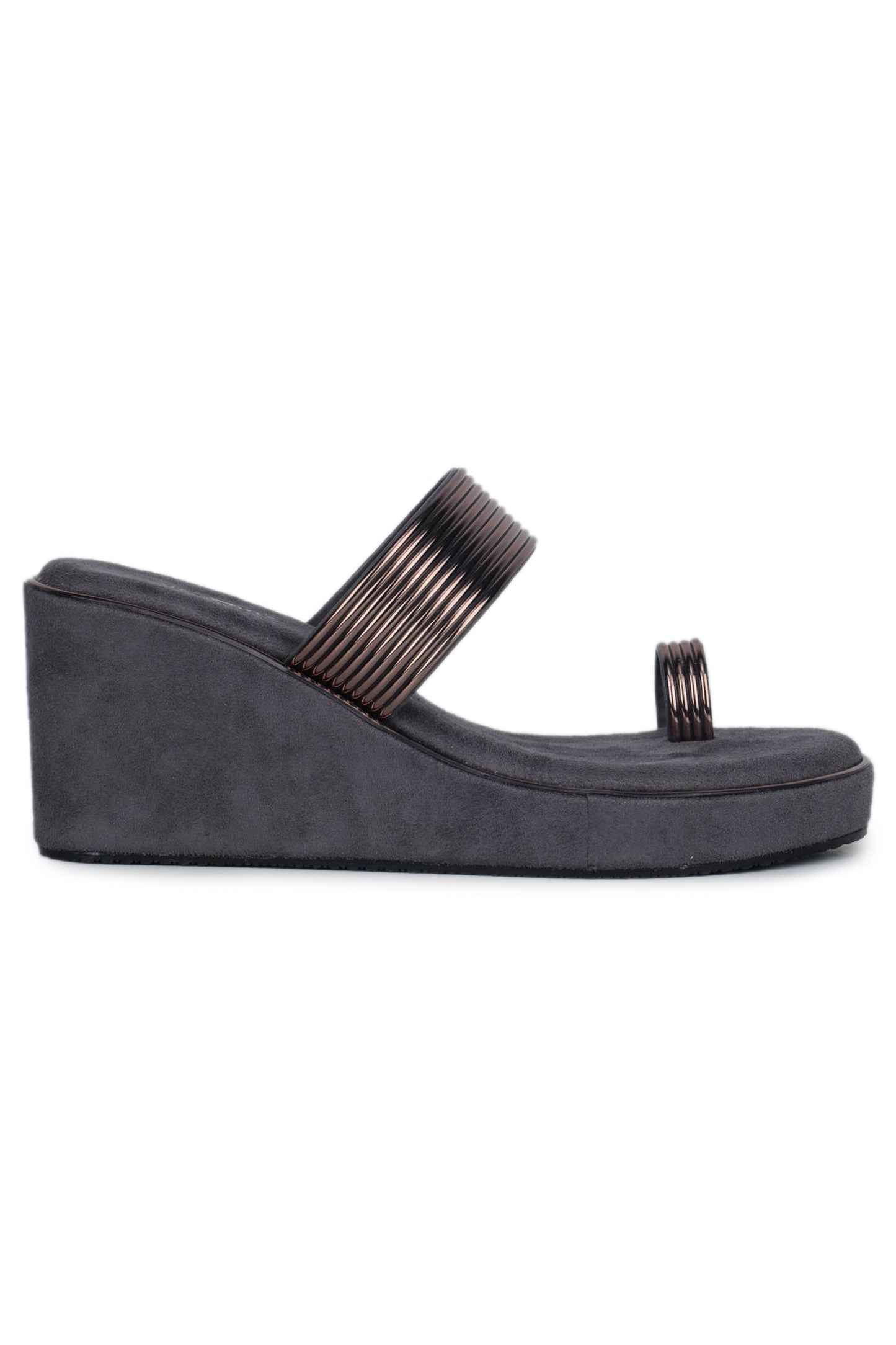 Casual Fashion Sandals 3 Inches Wedge Open Back Round Toe Heels