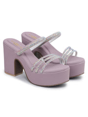 Casual Fashion Sandals Open Back Block Heels
