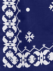 Women's Dola Silk Blue Printed DesignerSaree With Blouse Piece