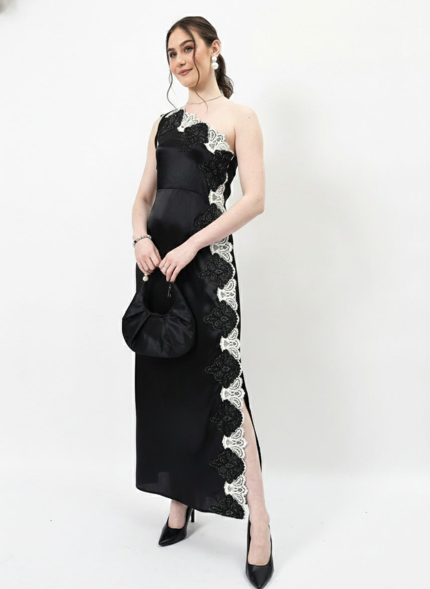 Satin Sheath Maxi Dress-ADR-18997A