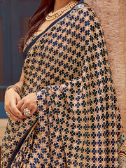 Women's Crepe Printed Designer Saree With Blouse Piece