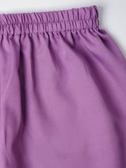Boys' Purple Jacket, Kurta and Pyjama Set