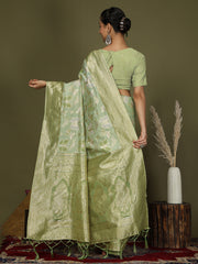 Elegant Peach Cotton Saree with Golden Zari Work – Graceful Comfort for Everyday & Festive Wear