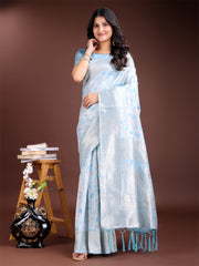 Light Green Linen Cotton Saree – Elegant Simplicity for Everyday Grace