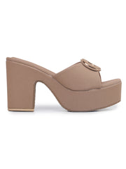 Casual Fashion Sandals Open Back Block Heels