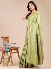 Graceful Light Green Silk Saree – Subtle Sophistication for Every Occasion