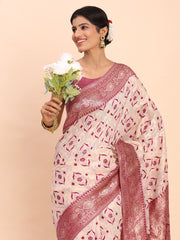 Premium Linen Cotton Saree with Pallu & Contrast Blouse Piece