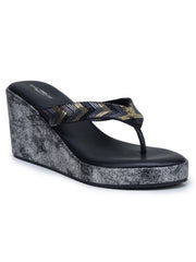 Fashion Open Back Sandal 3 inches Wedge Heels