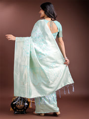 Light Green Linen Cotton Saree – Elegant Simplicity for Everyday Grace