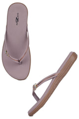 حذاء مسطح بلون الخوخ، ذو مقدمة مستديرة، سهل الارتداء