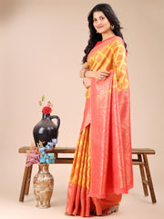 Elegant Grey and Gold Silk Saree – Graceful Artistry with Contemporary Charm