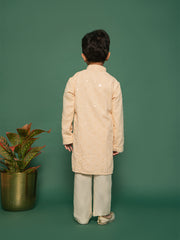 Boys' Peach Kurta And Pyjama Set