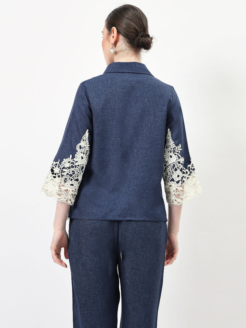 Embellished Embroidered Linen Top
