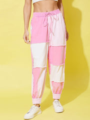 Women's Blue Denim Patchwork Jogger