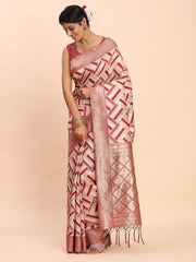 Premium Linen Cotton Saree with Pallu & Contrast Blouse Piece
