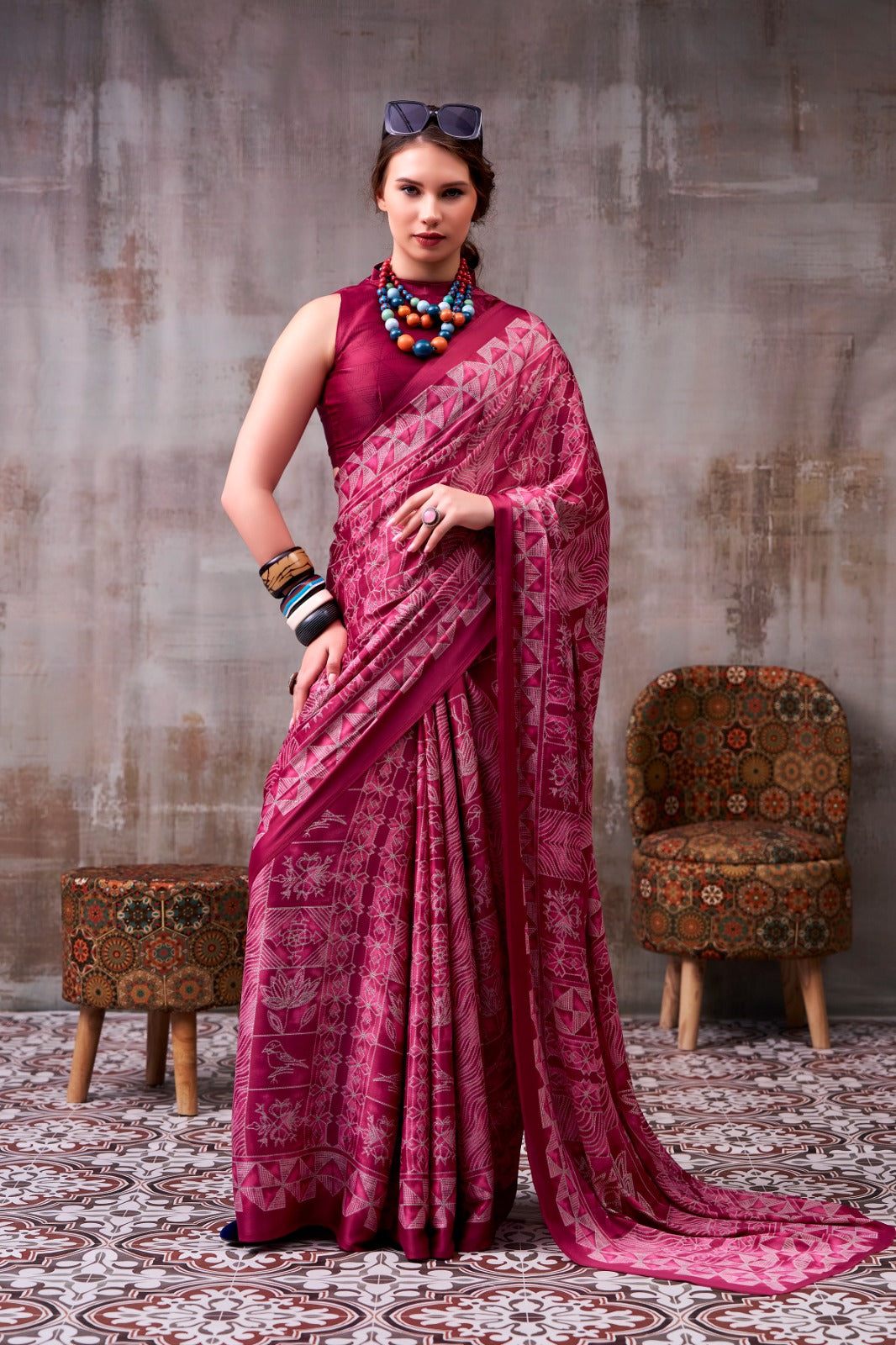 Soft-Modal-Silk-saree-with-stylish-prints-mahrani