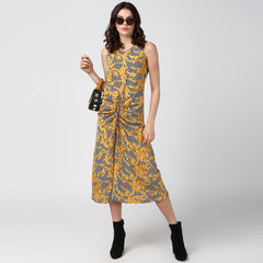 Women's Black and Yellow  Chain and Stripe Dress