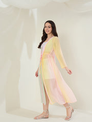 Women's Multi Color Ombre Longline Shrug