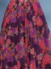 Girls Purple & Pink Ready to wear Lehenga & choli With Dupatta