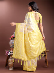 Graceful Beige & Coral Linen Cotton Saree – Lightweight Elegance for Modern Women