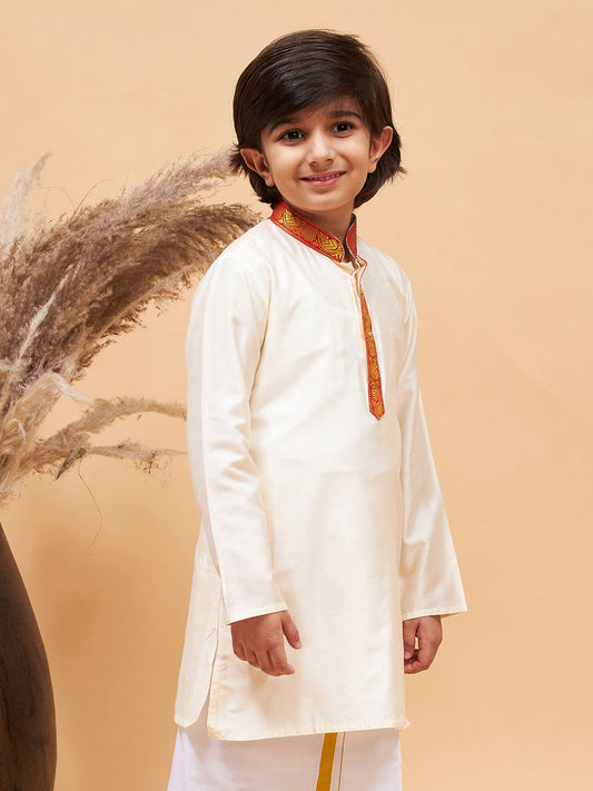 Boys' Cream Kurta