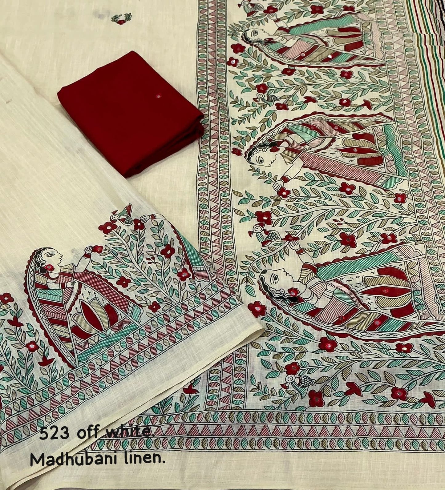 Soft linen saree with shaded style prints.