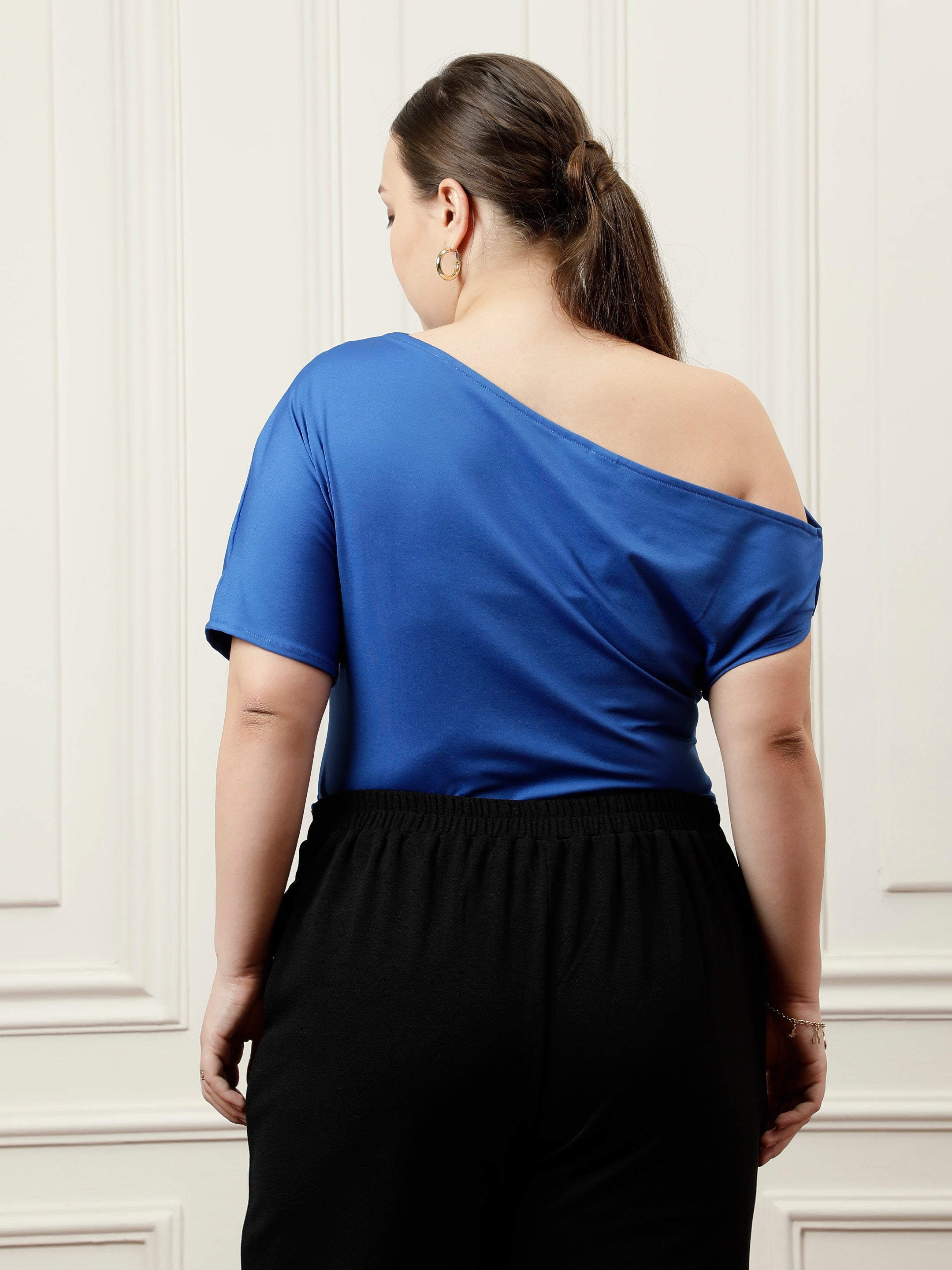 Off-Shoulder Extended Sleeves Draped Top