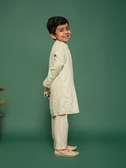 Boys' Pista Green Kurta And Pyjama Set