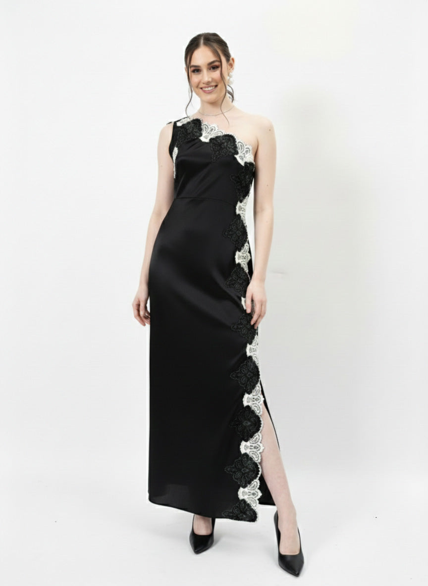 Satin Sheath Maxi Dress-ADR-18997A