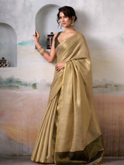 Light Tissue Silk Saree with Border - Classic Ethnic Grace
