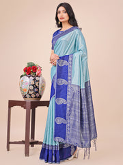 Graceful Light & Dark Pink Silk Saree with Rich Woven Border & Paisley Pallu – Perfect for Festive & Wedding Wear