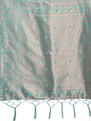 Elegant Sky Blue Cotton Saree with Contrast Pallu – Perfect Blend of Tradition & Comfort