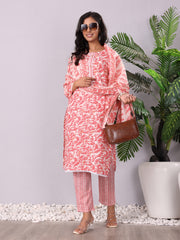 Women Ethnic printed Kurta with Trouser & Dupatta