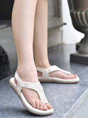Slingback Cream Flat Sandals For Women & Girls